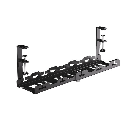 ProPre desktop cable management frame cable management slot box TV monitor without punching desktop data cable wire socket router storage tool black single layer telescopic model