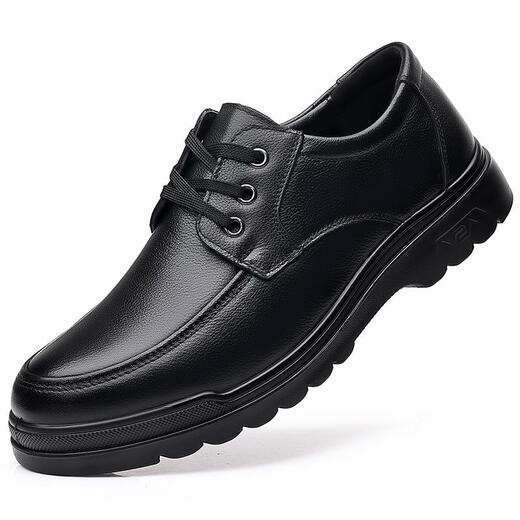 Spider King King d'âge moyen et personnes âgées Nouvelles Chaussures pour hommes Breffable Business Business Casual Versatile Soft Sole Anti-Slip Hollow Dad's Cuir Chaussures Black Single Chaussures 6627 43 Cuir Standard Taille de chaussures