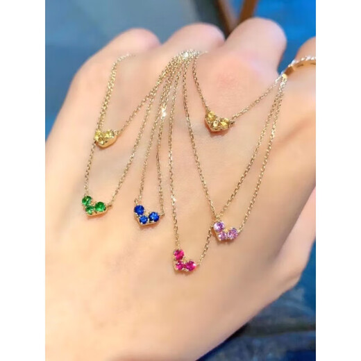 WSAY. Tanzanite Pendant Silver Light Luxury Double-Sided Love Birth Month Gemstone Japanese Birthday Month Fan Counter January Red Pomegranate Supermarket