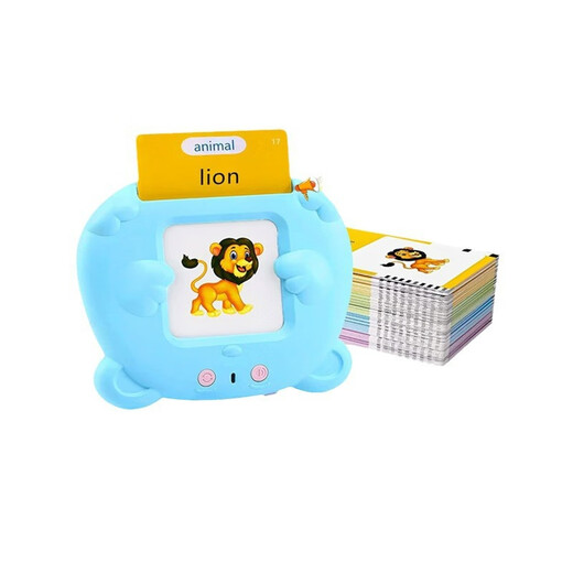 HEERLI Máquina de educación temprana Flashcards populares Máquina de tarjeta de voz para niños Máquina de aprendizaje de tarjetas flash de inglés Xiong Bao [Pink] 112 Tarjeta (224 Contenido Puro inglés