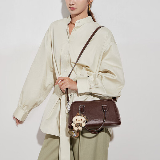 
Cnoles bag women's 2025 new bowling bag one-shoulder luxury high-end crossbody bag birthday gift for girlfriend brown - new Mother's Day gift for wife