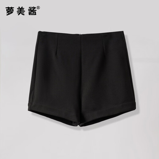 萝美酱辣妹热裤女夏季打底弹力超短裤春秋小个子外穿高腰紧身弹力防走光 黑色 S 【建议90-100斤】