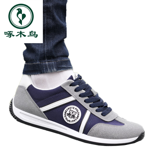 Woodpecker men's shoes for summer breathable and odorless casual shoes for men's lightweight soft sole Forrest Gump sports canvas shoes trendy shoes AW9902 blue main picture cloth style 38 size small one size