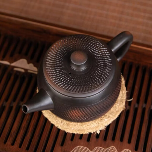 Jianshui purple pottery Fengming Han tile large capacity teapot fully handmade household single teapot purple pottery pot Kung Fu tea set Purple pottery Fengming teapot 400ml