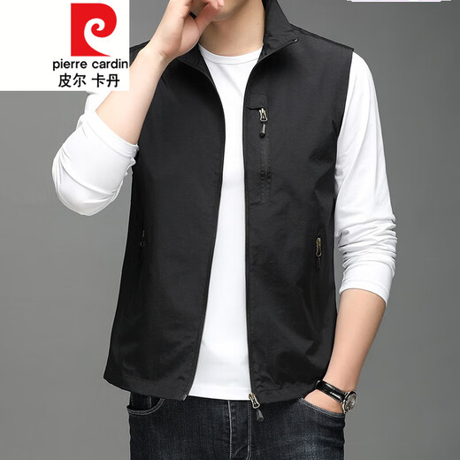 Pierre Cardin Spring et automne Nouveau gilet mince gilet décontracté pour hommes gilet extérieur gilet à cheval d'âge moyen