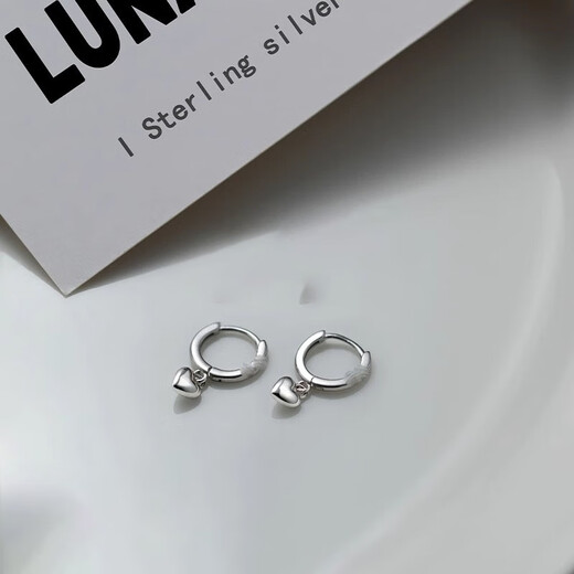 Guanpuge Fat Donglai same style pt950 platinum earrings for women PT950 ear rings love platinum ear buckles 2024 new style 520 free love ear buckles