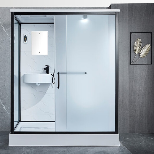 Mobile toilet, whole bathroom, shower room with base assembly, integrated integrated finished shower room, rural area. Some styles can be replaced with black frame. Please note the ruler. Does not contain steam.