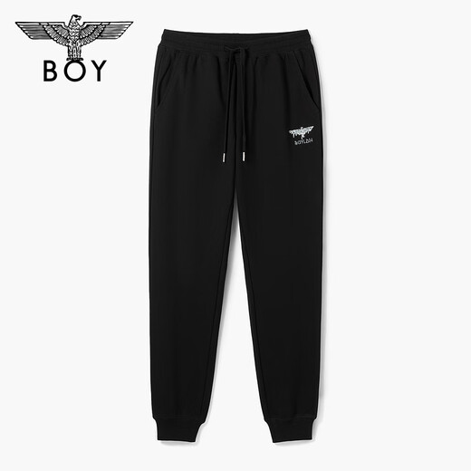 BOY LONDON trendy trousers couples black printed bouquet feet breathable casual pants N15903 black XS