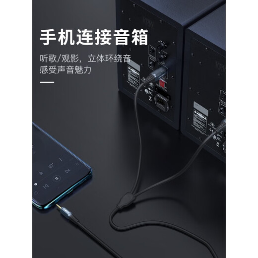 3.5转双卡农公母音频线小三芯一分二调音台音箱卡侬平衡线 经典款 3.5转双卡侬母-QS3524 1米