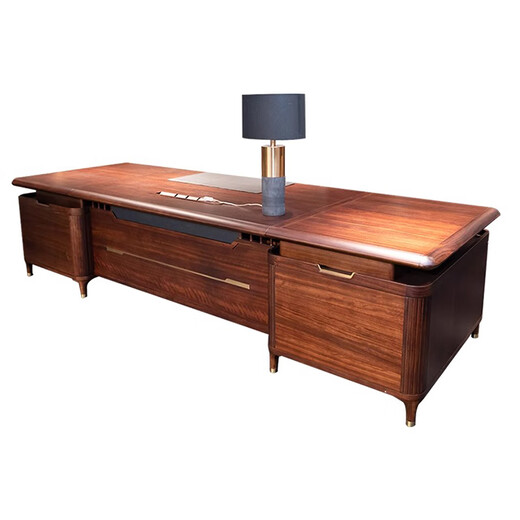 Hanjitangyu high-end solid wood desk high-end business boss desk and chair new Chinese style general manager desk office president desk 2.4 meters executive desk GM-01D24
