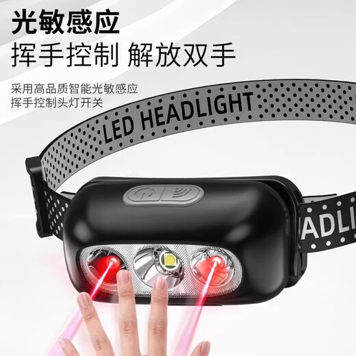 Oreille médicale, nez, gorge, phare, lampe à pince à capuchon à induction, lumière forte, casque de charge ultra lumineux, lampe de poche de la batterie ultra-longue 9900W, sans détection, 180h