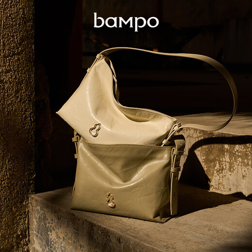 Banpo Decoration Family (bampo) new bag small first-layer cowhide hand-scratch pattern small bag fashionable high-end women's bag shoulder crossbody bag gift ink black