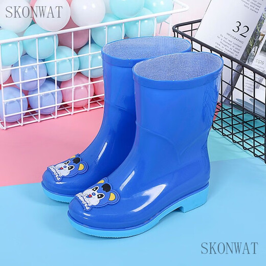 Skonwat2-12 Jahre alt plus samtig abnehmbarer Kinderregenstiefel für Männer und Frauen Studenten Anti-Rutsch-Regenstiefel Kindergärten süße Rindfleisch Sehnenboden Wasser Schuhe gelbe Ente [hinzugefügt plus Samt] Größe 34 (innere Länge 20,5 cm)