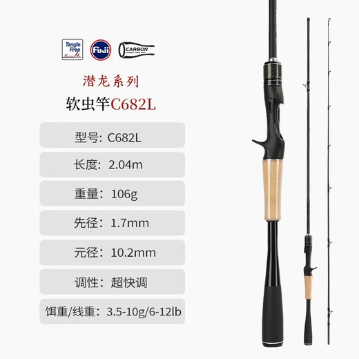 何佳功泛用路亚竿L/ML/M硬度高感度远投翘嘴鲈鱼鳜鱼微物变调 3m 2.0 新追加款C682L枪柄 精细