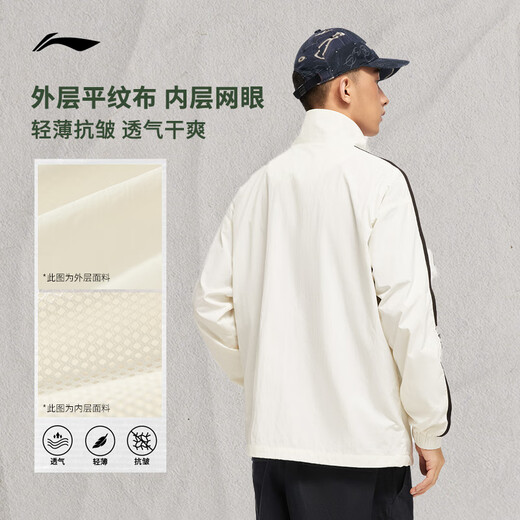 Li Ning Sport Windbreaker Herren 2025 Spring New Sports Life Serie Retro Stand Collar Casual Jacke AfDv433