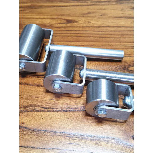 XMSJ Roule de presse en acier inoxydable Double roulement à rouleau solide Rouleau étanche en cuir en cuir en cuir en fer à rouleau d'autocollant autocollère d'échappement 5 cm Roue de presse en acier inoxydable (environ 695 grammes de poignée métallique D4