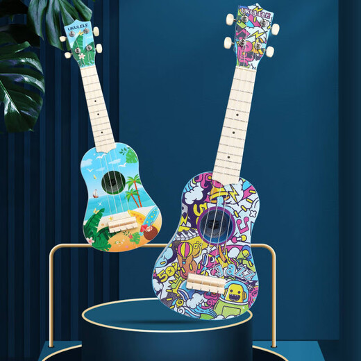Beautiful guitar veneer ukulele beginner male and female students adult children beginner self-study small guitar 23 inches 21 inches spruce color + gift bag + teaching video 21 inches