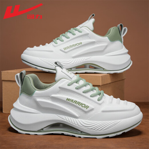 Warrior Shoes Official para hombres Summer Breathable Cashor Running Zapatos Cómodos Deportes para hombres Men White and Green 42