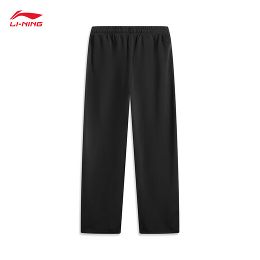 Li-Ning straight-leg sweatpants sweatpants men's 2025 autumn new cotton skin-friendly casual versatile outdoor loose trousers Dark Night Black-1 XL