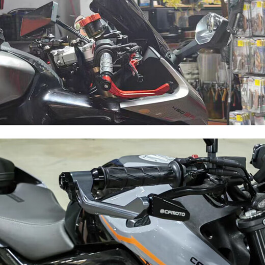 适用春风450SR 450SRS 675SR-R改装竞技护弓防摔杆牛角护手 银色(赠挂挡套)