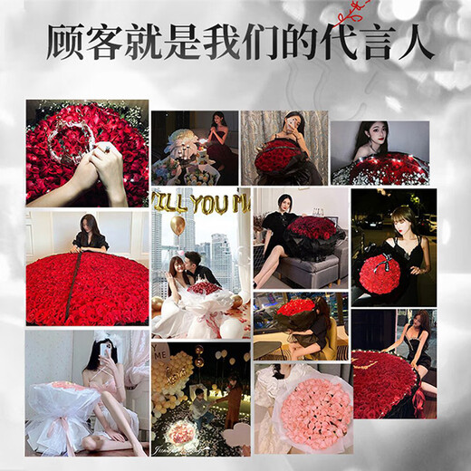 爱里鲜花同城速递巨型花束玫瑰花束生日鲜花约会鲜花送女友送闺蜜礼物 向日葵香槟玫瑰配桔梗橙芭比混搭大花束