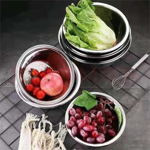 Jingying is giving away 316L thickened stainless steel basin, multi-purpose canteen soup bowl, household vegetable basin, instant noodle soup basin, egg basin, processing 15CM, buy one and get one