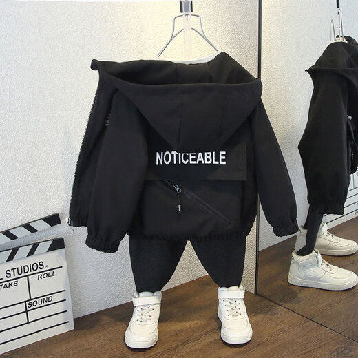 G.DUCKKIDS Little Yellow Duck Children's Clothing Boys' Jackets Spring and Autumn 2025 New Children's Jackets Boys Pocket Hooded Zipper Shirt Men Burgundy 120 Size 5~6 years old 110-120cm