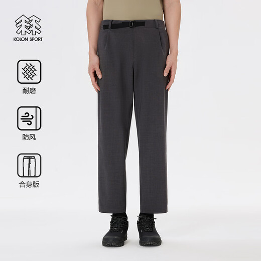 KOLON SPORT/可隆软壳长裤 男子防风耐磨羊毛户外压胶多口袋运动裤 LHLP5MT835-AS 烟灰 M 170/78A