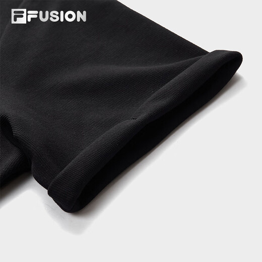 Robe tricotée Fila Fusion pour femmes 2025 Été Nouvelle jupe T-shirt irrégulière à la mode, noir - BK S 160 / 80A / S