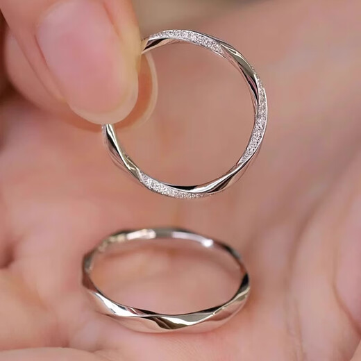 MZMZ Mobius couple ring PT950 platinum pair wedding engagement Valentine's Day birthday gift for girlfriend light luxury model-couple ring