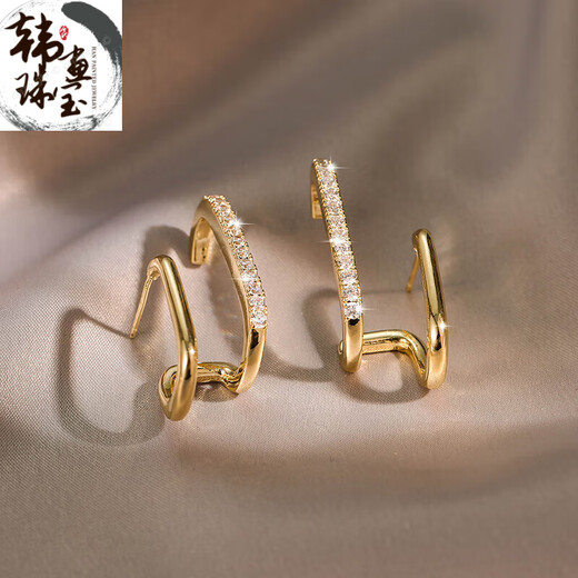 Rine d'oreille XCL Wang Ziwen Design Maules d'oreilles géométriques 2022 Nouvelles boucles d'oreilles de Niche de luxe légères à la mode