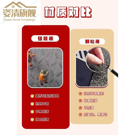 XMSJ进宅大吉入户地垫2025年新款红色喜庆门口地垫脚垫玄关进门地毯 硅胶底水晶绒yy1047 40*60cm【升级防滑底】