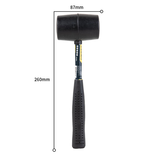 Deli rubber hammer rubber hammer rubber plastic hammer installation hammer rubber hammer decoration tool floor tile marble installation steel pipe rubber and plastic hammer 12oz DL5612