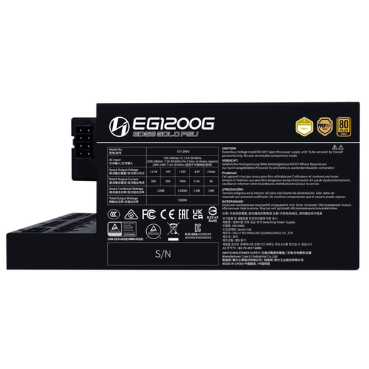 刃界联力Edge 1200W金牌全模组电源(ATX3.1/原生PCI-E5.1/L型设计/可拆滤网/)