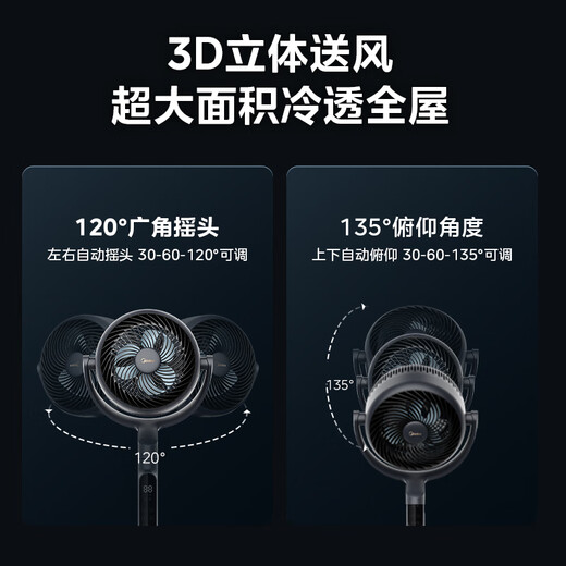Midea Clover Sleep Ultra DC variable frequency 3D shaking head air circulation fan/silent bedroom electric fan/small remote control floor fan/voice purification fan