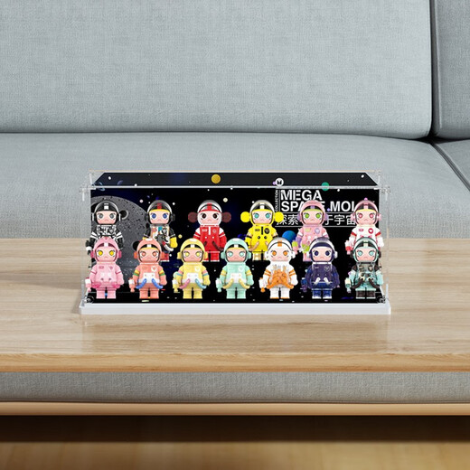 Minyue Popmart Mega Molly 100. Jubiläum Serie 2 Staubfeste Acryl-Display-Box P653 Bulk Shipping S-Klasse No Kleber Modell 45x14x18