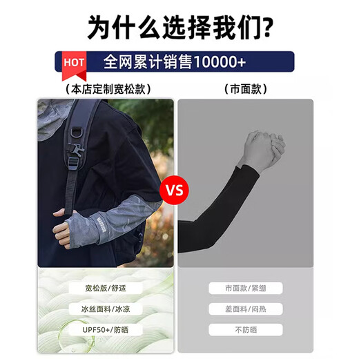 Pull back ice sleeves men's loose cycling summer ice silk driving sun protection sleeves men's large size sports sleeves fishing arm sleeves dark gray