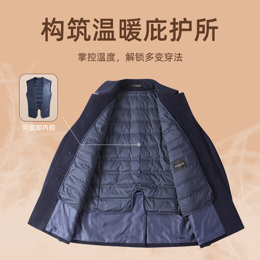 YOUNGOR Coat Men's Autumn and Winter Young Men's Coat Warm Liner Business Coat Gray VYSY01N122DFA S 165/88A