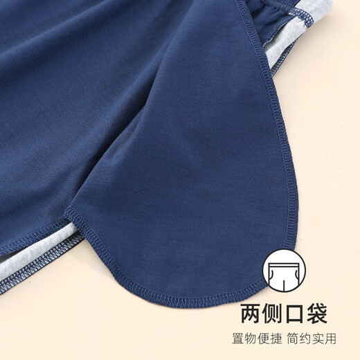 Shile spring and summer thin pure cotton couple home clothes round neck loose and comfortable pajamas short-sleeved trousers home suit can be worn outside Peach Blossom Pink/Female 2XL