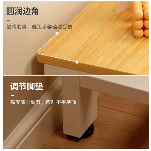 墙边小窄桌家用超窄餐吧台一字长条桌客厅置物架落地长条窄柜铁艺 升级加深-单层12040cm黄衫木色