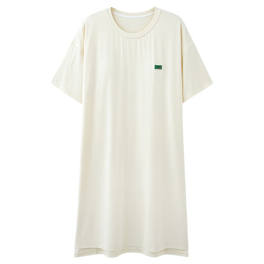 
Meijun nightgown with chest pad summer modal pajamas for women in summer thin simple short-sleeved pregnant women home clothes summer A11762 [with chest pad] M