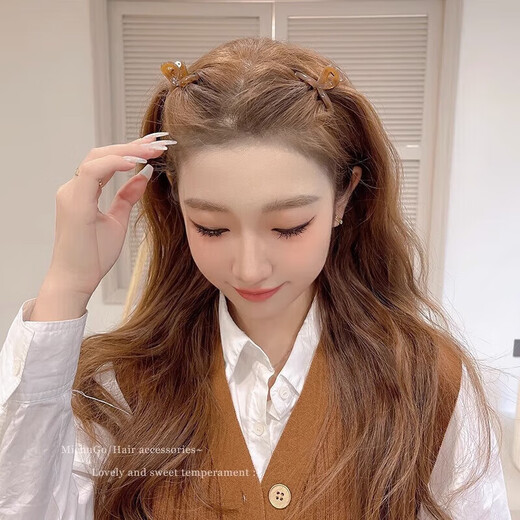 4CM jelly color translucent small hair clip semi-tied small shark clip sweet cross hair clip TS53-jelly color small hair clip 2 random