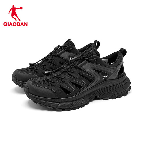 Jordan Kaiyuan V4 sneakers for men 2025 summer new lace-free river tracing shoes, lightweight and breathable outdoor wading casual shoes, black/electric gray 42