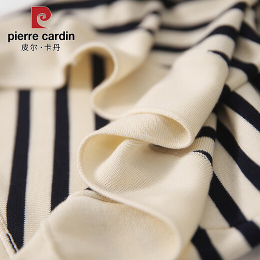 Pier Cardin Camiseta de manga corta a rayas francesas para mujeres en el verano 2025 Nuevo suéter en V deglido delgada suelta Top DX829# Color rayado M Recomendado 100-115Jin [Jin iguala 0.5 kg]