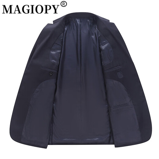 MAGIOPY light luxury high-end brand men's high-end wool suit suit men's business formal wedding groom's dress navy blue M 170