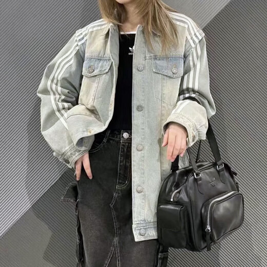 阿迪达斯（adidas）三叶草牛仔外套男女装2025春季新款可拆卸宽松复古休闲夹克运动服 浅牛仔蓝JX9209可拆卸袖子 两穿 XS
