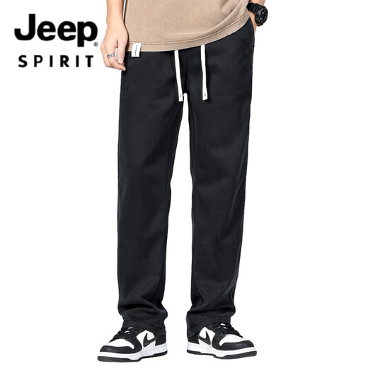 JEEP SPIRIT吉普牛仔裤男夏季薄款天丝休闲裤男士潮流宽松直筒阔腿长裤拖地冰 YM-1048-灰色 M