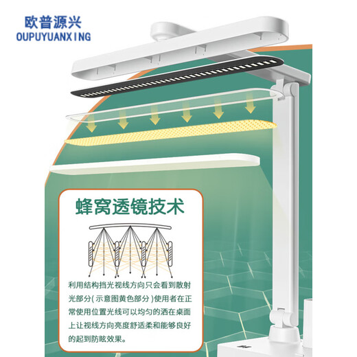 欧普源兴新款台灯aa级护眼台灯学习专用宿舍学生书桌写作业防近视台灯 奢华款[充插两用-9900毫安]