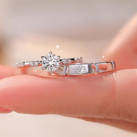 MZMZ prefers platinum couple rings PT950 platinum paired rings and diamond rings for Valentine's Day and birthday gifts for girlfriends and wives. Light luxury models-couple rings.