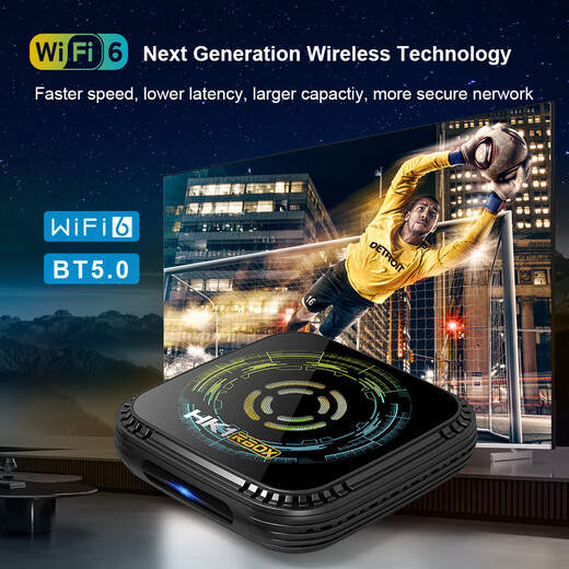 AIRWORLD新款HK1 H8X机顶盒八核全志H728外贸电视盒子安卓14内置风扇千兆 4GB 32GB+蓝牙遥控器 国内版本